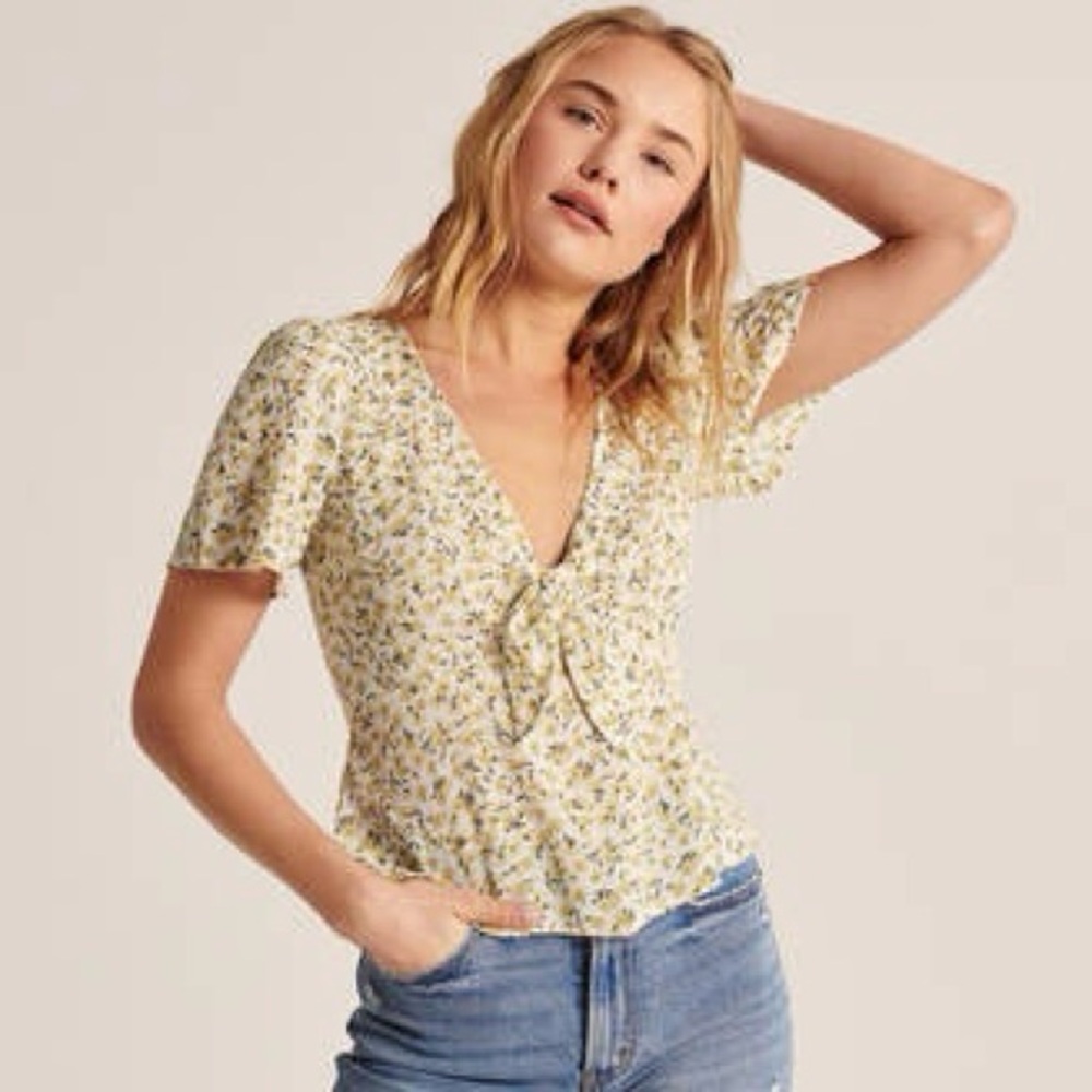 Abercrombie Front-tie Floral Top